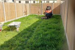 Garden before starting from project Porcelain Paving, Raised Flower bed, Artificial grass